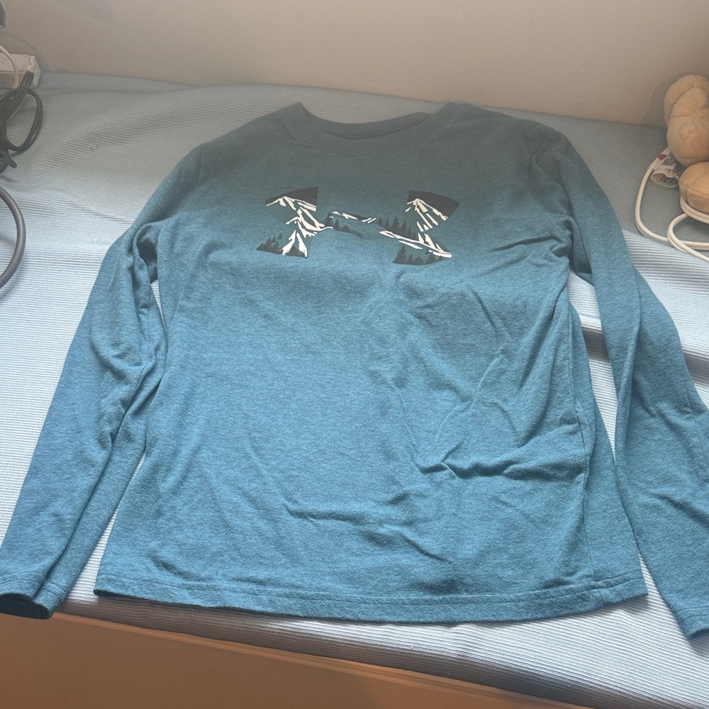 Under Armour Teal Long Sleeve Shirt with Logo